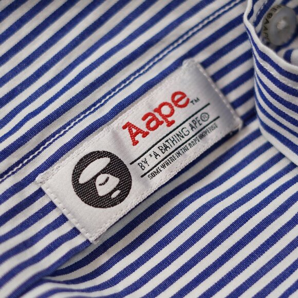 Aape by A Bathing Ape Striped Shirt with Logo Print - Picture 10 of 16